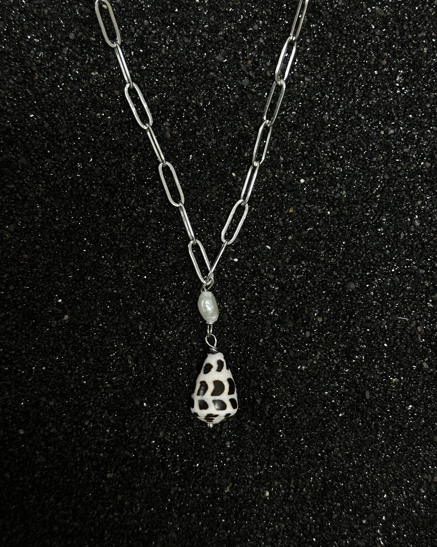 Paperclip Hebrew Drop Necklace Silver