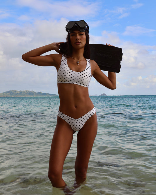 Aria Top in White Dots