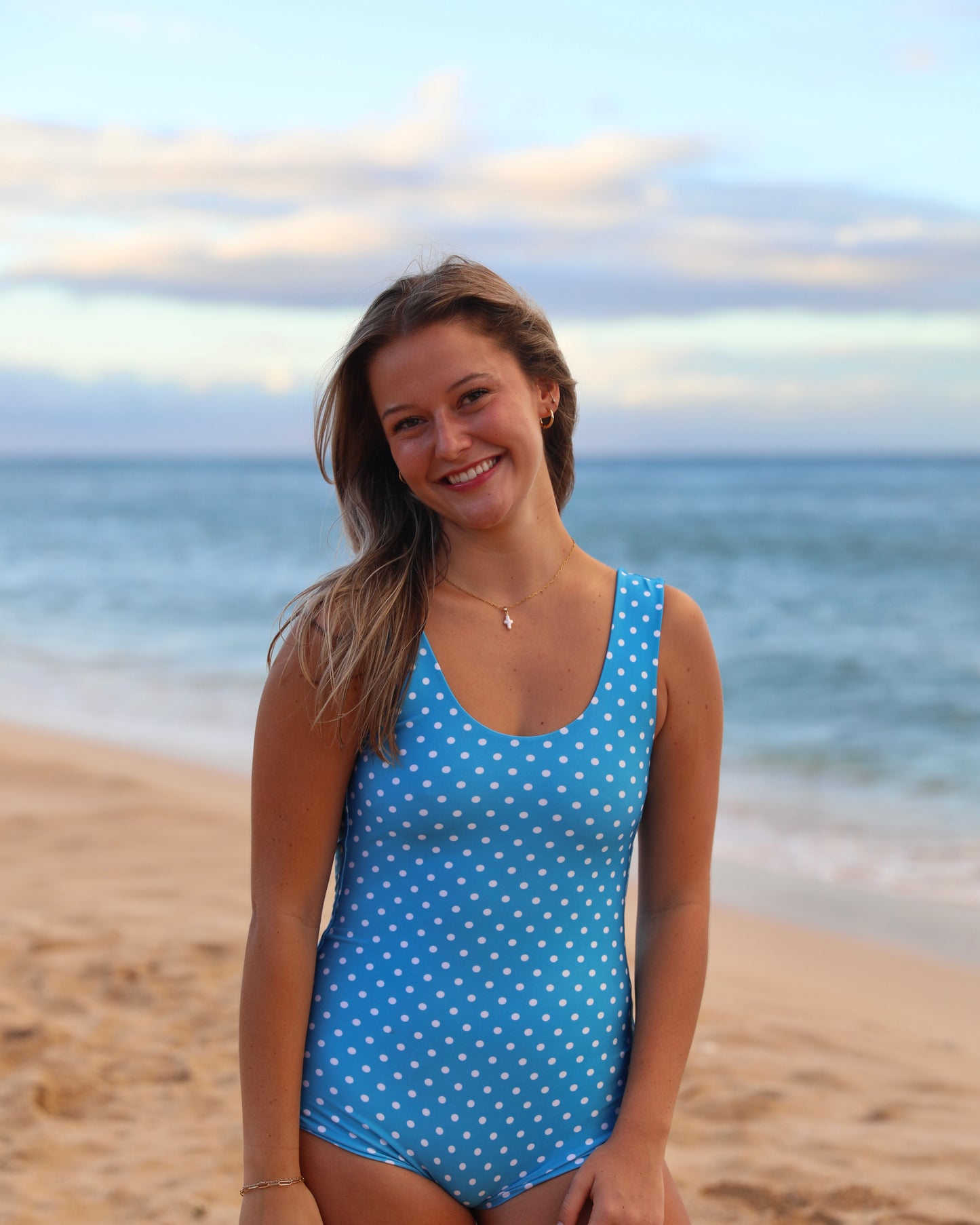 Ria One Piece in Blue Dots