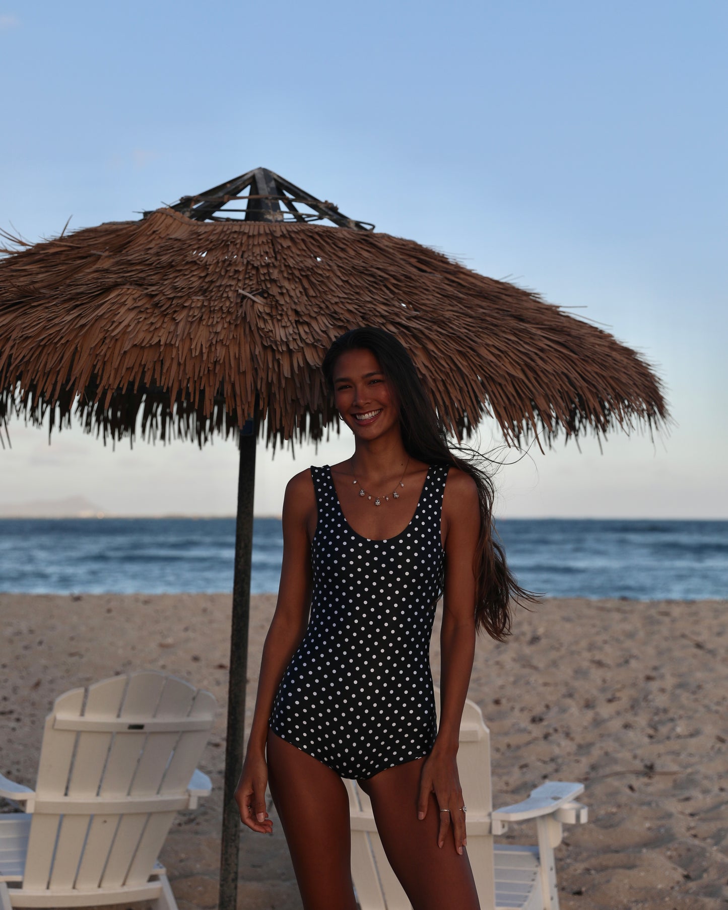 Ria One Piece in Black Dots